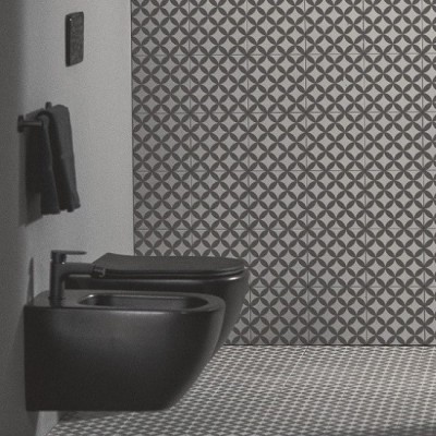 BIDEU TESI SUSPENDAT, FIXARE COMPLET ASCUNSA 53X36 SILK BLACK